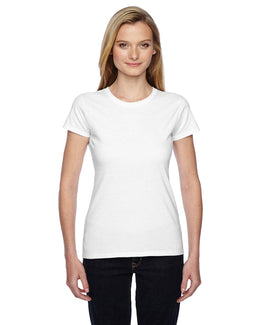 Fruit of the Loom Ladies 100% Sofspun Cotton Junior Crew T-Shirt SSFJR | White - Front