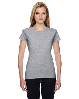 Fruit of the Loom Ladies 100% Sofspun Cotton Junior Crew T-Shirt SSFJR | Athletic Heather - Front