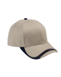 Big Accessories Sport Wave Baseball Cap SWTB | Khaki/ Navy - Front