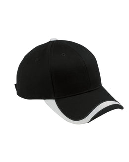 Big Accessories Sport Wave Baseball Cap SWTB | Black/ White - Front