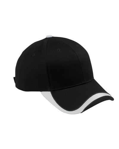 Big Accessories Sport Wave Baseball Cap SWTB | Black/ White - Front