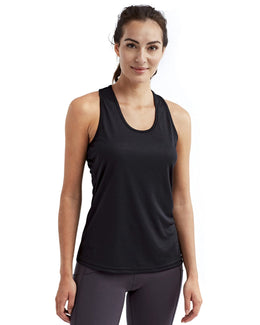 TriDri Ladie's Knot-Back Venus Tank TD042 | Black - Front