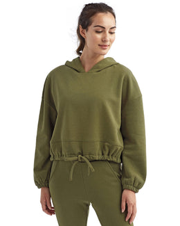TriDri Ladie's Cropped Maria Hoodie TD085 | Olive - Front