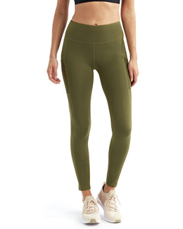 TriDri Ladie's Mesh Pocket Danica Leggings TD304 | Olive - Front