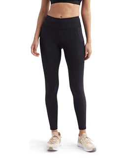 TriDri Ladie's Mesh Pocket Danica Leggings TD304 | Black - Front