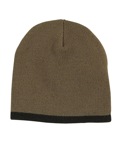 Big Accessories Knit Cap TNT | Olive/ Black - Front
