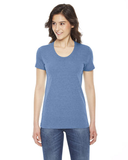 American Apparel Ladies Triblend Short Sleeve Track T-Shirt TR301W | Athletic Blue - Front