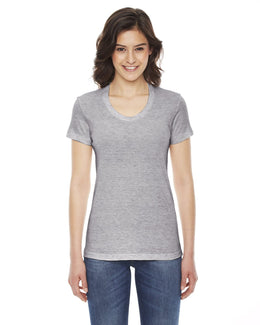 American Apparel Ladies Triblend Short Sleeve Track T-Shirt TR301W | Athletic Grey - Front