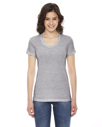 American Apparel Ladies Triblend Short Sleeve Track T-Shirt TR301W | Athletic Grey - Front