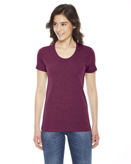 American Apparel Ladies Triblend Short Sleeve Track T-Shirt TR301W | Tri Cranberry - Front