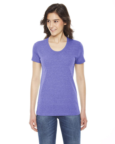 American Apparel Ladies Triblend Short Sleeve Track T-Shirt TR301W | Tri Orchid - Front