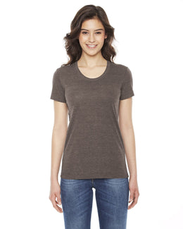 American Apparel Ladies Triblend Short Sleeve Track T-Shirt TR301W | Tri Coffee - Front