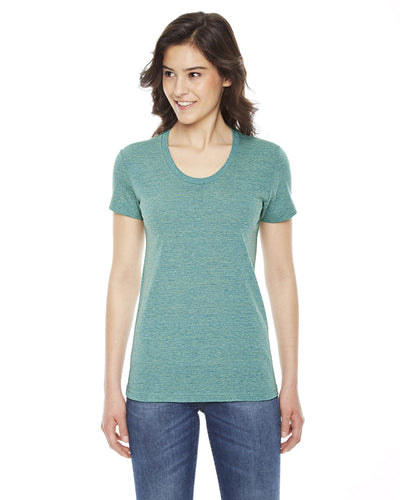 American Apparel Ladies Triblend Short Sleeve Track T-Shirt TR301W | Tri Lemon - Front
