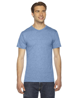 American Apparel Unisex Triblend Short Sleeve Track T-Shirt TR401W | Athletic Blue - Front