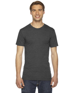 American Apparel Unisex Triblend Short Sleeve Track T-Shirt TR401W | Tri Black - Front