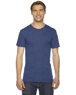 American Apparel Unisex Triblend Short Sleeve Track T-Shirt TR401W | Tri Indigo - Front