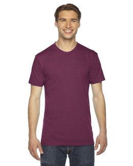 American Apparel Unisex Triblend Short Sleeve Track T-Shirt TR401W | Tri Cranberry - Front