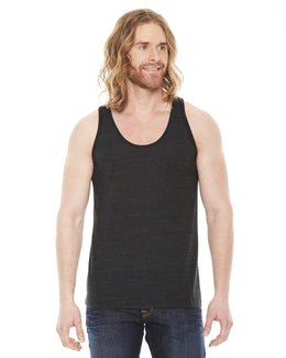 American Apparel Unisex Triblend Tank TR408W | Tri Black - Front
