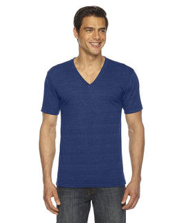 American Apparel Unisex Triblend Short Sleeve V-Neck TR461W | Tri Indigo - Front