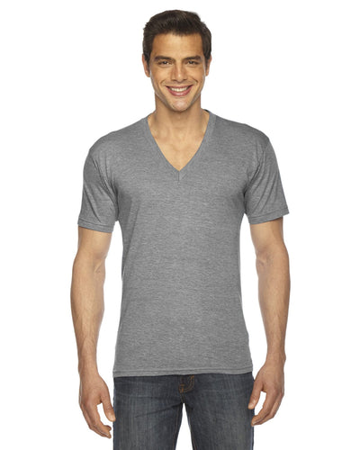 American Apparel Unisex Triblend Short Sleeve V-Neck TR461W | Athletic Grey - Front