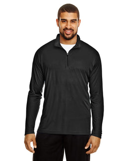 Team 365 Mens Zone Performance Quarter-Zip TT31 | Black - Front
