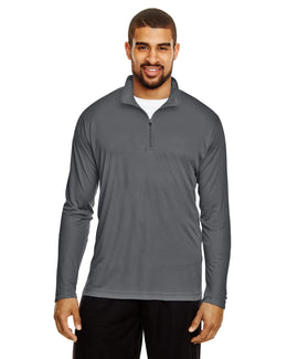 Team 365 Mens Zone Performance Quarter-Zip TT31 | Sport Graphite - Front