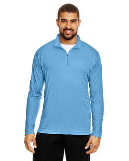 Team 365 Mens Zone Performance Quarter-Zip TT31 | Sport Light Blue - Front