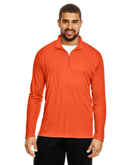 Team 365 Mens Zone Performance Quarter-Zip TT31 | Sport Orange - Front