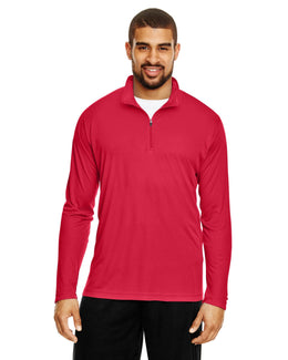 Team 365 Mens Zone Performance Quarter-Zip TT31 | Sport Red - Front