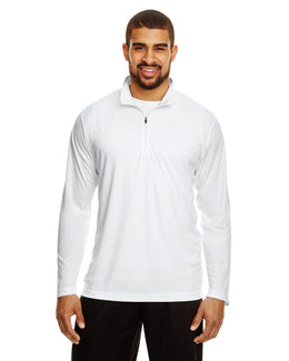 Team 365 Mens Zone Performance Quarter-Zip TT31 | White - Front