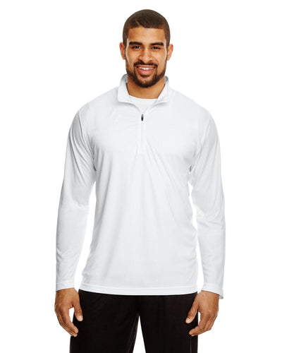 Team 365 Mens Zone Performance Quarter-Zip TT31 | White - Front
