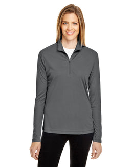 Team 365 Ladies Zone Performance Quarter-Zip TT31W | Sport Graphite - Front