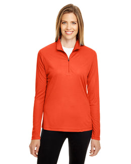 Team 365 Ladies Zone Performance Quarter-Zip TT31W | Sport Orange - Front