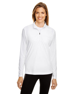 Team 365 Ladies Zone Performance Quarter-Zip TT31W | White - Front