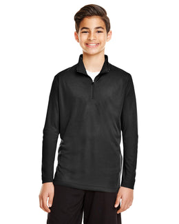 Team 365 Youth Zone Performance Quarter-Zip TT31Y | Black - Front