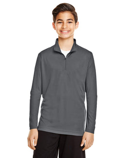 Team 365 Youth Zone Performance Quarter-Zip TT31Y | Sport Graphite - Front