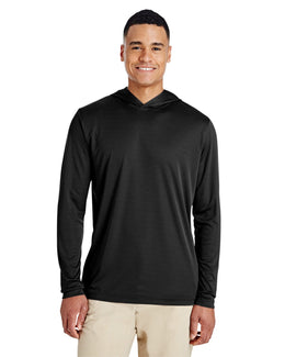 Team 365 Mens Zone Performance Hoodie TT41 | Black - Front