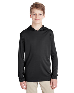 Team 365 Youth Zone Performance Hoodie TT41Y | Black - Front