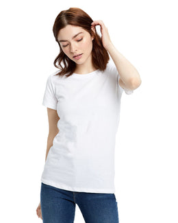 US Blanks Ladies Made in USA Short Sleeve Crew T-Shirt US100 | White - Front