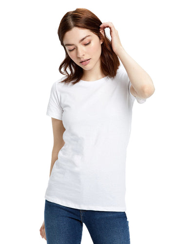 US Blanks Ladies Made in USA Short Sleeve Crew T-Shirt US100 | White - Front