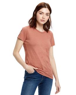 US Blanks Ladies Made in USA Short Sleeve Crew T-Shirt US100 | Cinnamon - Front