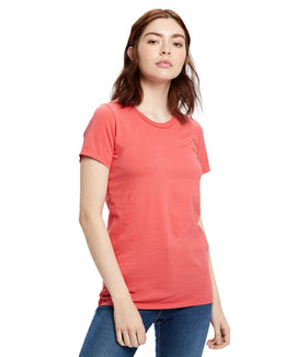 US Blanks Ladies Made in USA Short Sleeve Crew T-Shirt US100 | Coral - Front