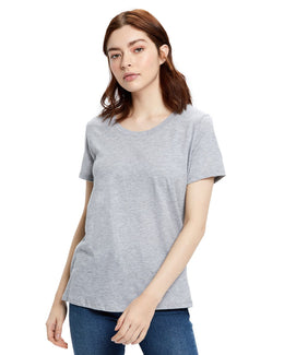 US Blanks Ladies Made in USA Short Sleeve Crew T-Shirt US100 | Heather Grey - Front