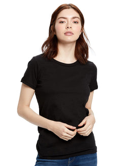 US Blanks Ladies Made in USA Short Sleeve Crew T-Shirt US100 | Black - Front