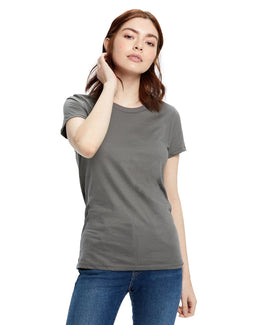 US Blanks Ladies Made in USA Short Sleeve Crew T-Shirt US100 | Asphalt - Front