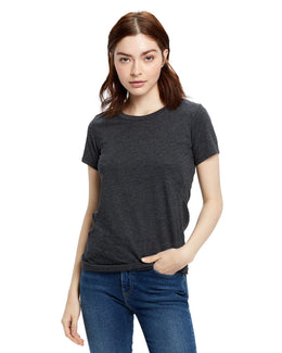 US Blanks Ladies Made in USA Short Sleeve Crew T-Shirt US100 | Heather Charcoal - Front